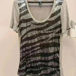 Marciano Gray and Black Short Sleeve Tee